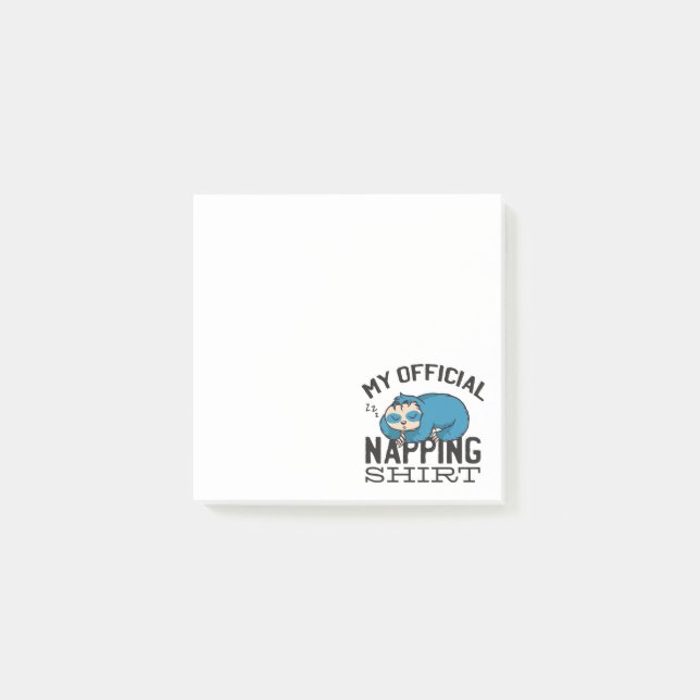 My official napping shirt - Lazy sleeping Sloth Post-it Block (Framsida)