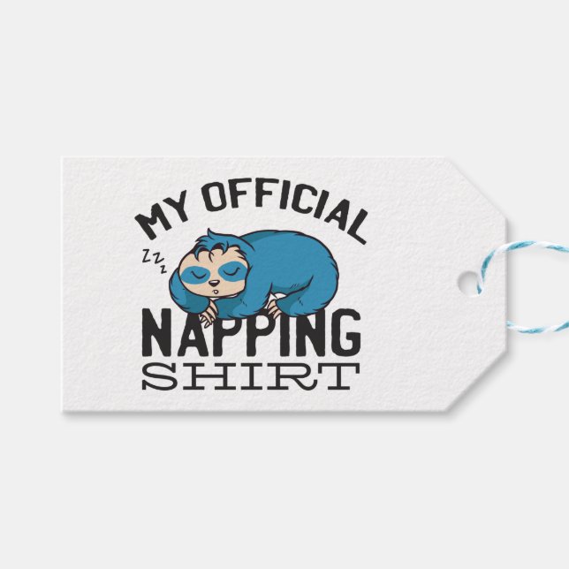 My official napping shirt - Lazy sleeping Sloth Presentetikett (Framsidan (Horisontell))