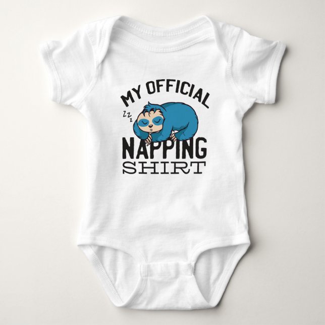 My official napping shirt - Lazy sleeping Sloth T Shirt (Framsida)