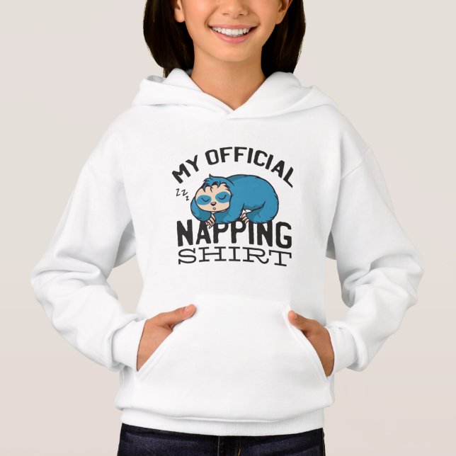 My official napping shirt - Lazy sleeping Sloth T Shirt (Framsida)