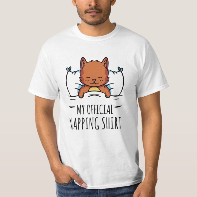 My official napping shirt with sleeping Cat T Shirt (Framsida)