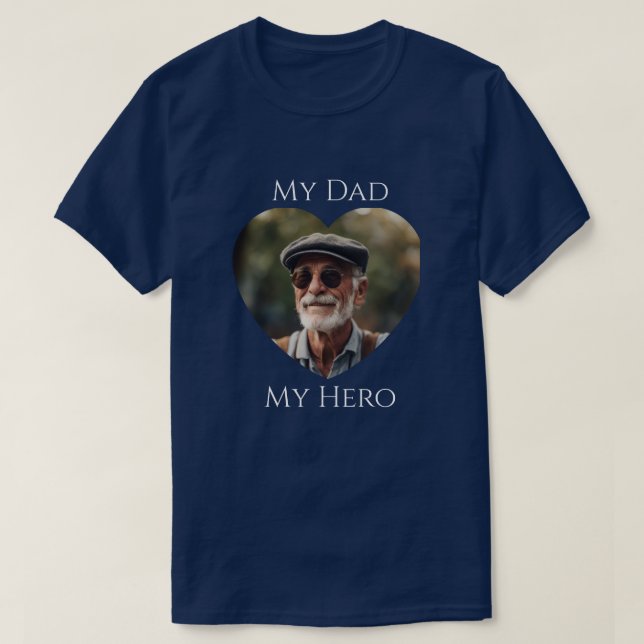 My Pappa (is) My Hero - Vuxen Photo T Shirt (Design framsida)