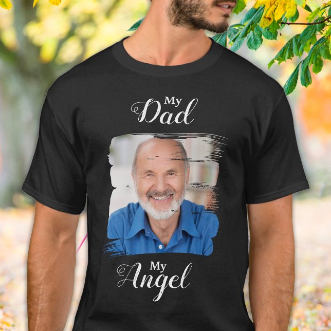 My Pappa My Angel Anpassningsbar Photo Memorial T Shirt (Skapare uppladdad)