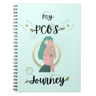 My PCOS Journey PCOS Awareness Teal Ribbon Anteckningsbok