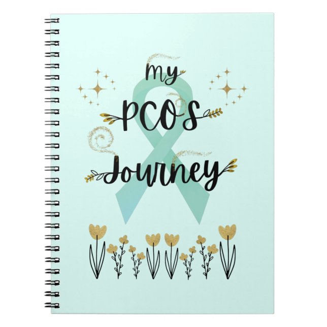 My PCOS Journey Polycystic Ovary Syndrome Teal Anteckningsbok (Framsidan)