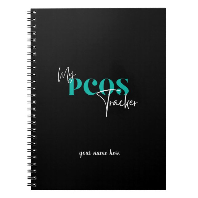 My PCOS Tracker Black Polycystic Ovarian Syndrome Anteckningsbok (Framsidan)