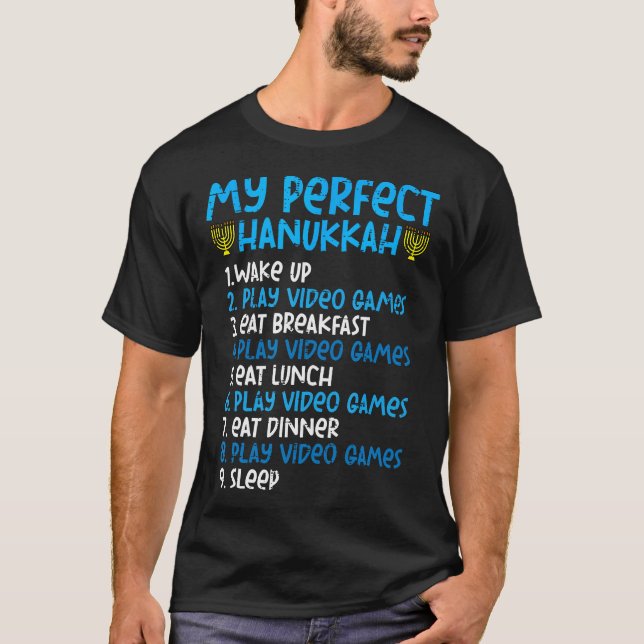 My Perfect Hanukkah Video Game Chanukah Jew Men Bo T Shirt (Framsida)
