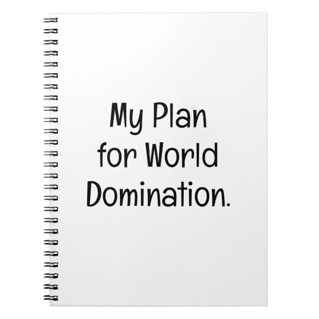 My Plan for World Domination Anteckningsbok (Framsidan)
