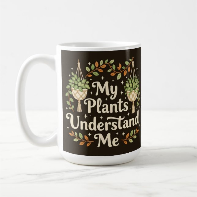 My plants understand me botanical Coffee Mug Kaffemugg (Vänster)