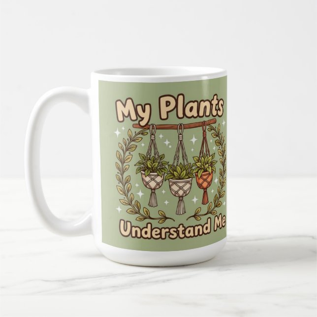 My plants understand me houseplant Coffee Mug Kaffemugg (Vänster)