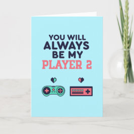 My Player 2 Cute Gamer Älskare Funny Alla hjärtans Helgkort