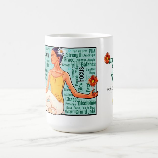 My Pointe of View – Word Cloud Ballet Girl Art Kaffemugg (Center)