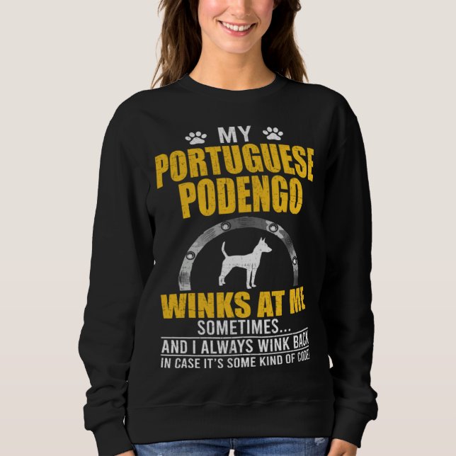 My Portuguese Podengo Winks At me Dog Owner T Shirt (Framsida)