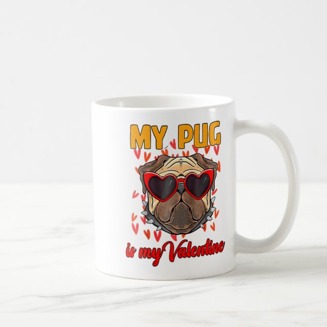 My Pug In My Valentine Cute Valentineu2019s Day Pe Kaffemugg (Höger)