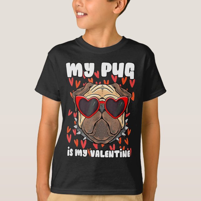 My Pug In My Valentine Cute Valentineu2019s Day Pe T Shirt (Framsida)