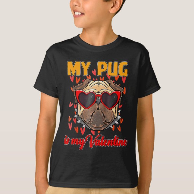My Pug In My Valentine Cute Valentineu2019s Day Pe T Shirt (Framsida)