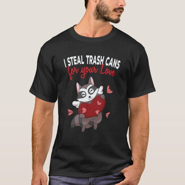 My Raccoon Is My Valentine Trash Panda Cupid Valen T Shirt (Framsida)