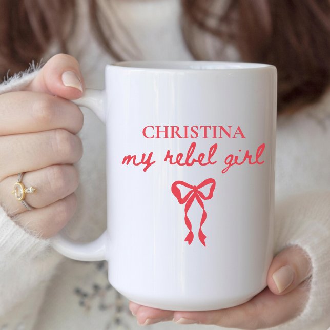 My Rebel Girl Custom Name Mug Gift for Daughter Kaffemugg (cute friendship mug, trending girl aesthetic, delicate gift for teens, cute stocking stuffer,)