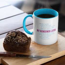 MY REDEEMER LIVES Påsk Resurrection Bible Verse Mugg