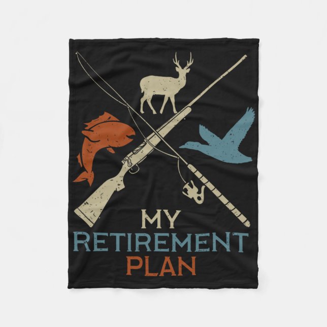 My Retirement Plan Hunting Fishing Hunter Grandfat Fleecefilt (Framsidan)