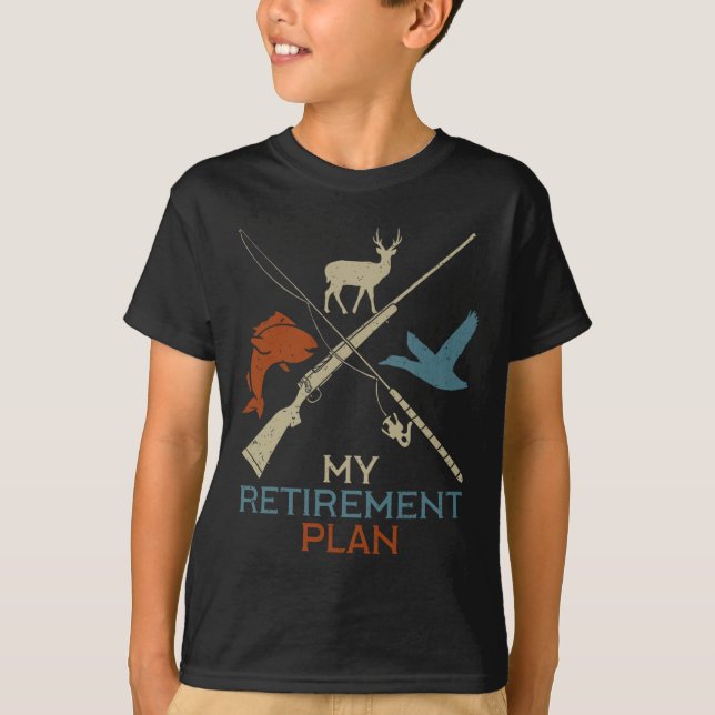 My Retirement Plan Hunting Fishing Hunter Grandfat T Shirt (Framsida)