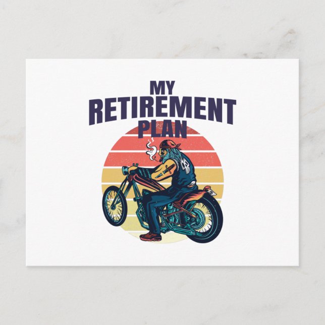 My retirement plan motorcycling vykort (Framsida)
