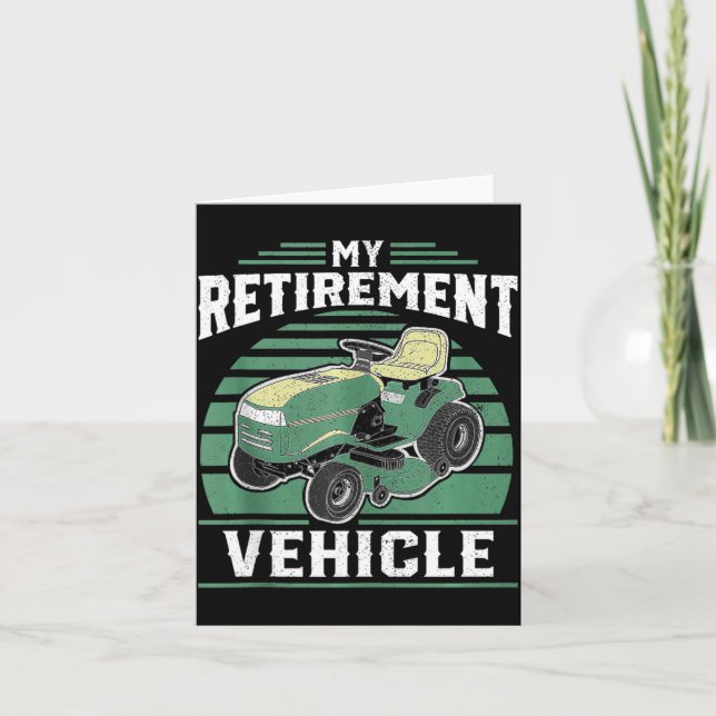 My Retirement Vehicle Funny Riding Lawn Mower Retr Kort (Framsida)