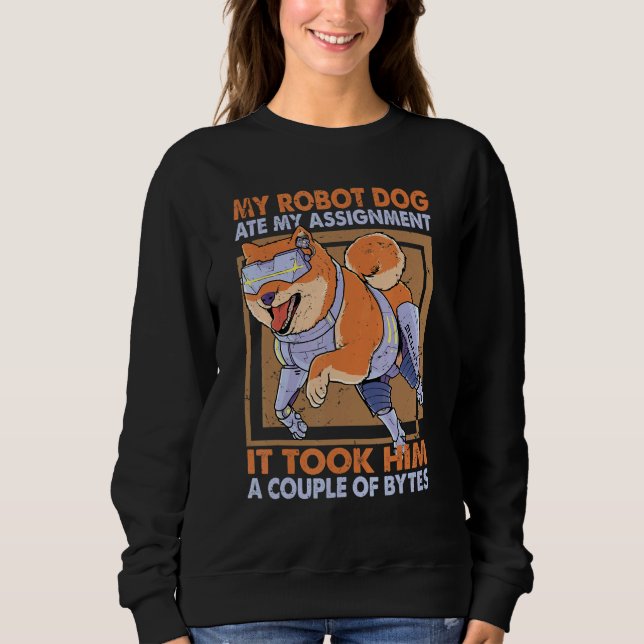 My Robot Hund Ate My Assignment Science Joke 1 T Shirt (Framsida)