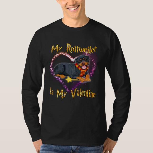 My Rottweiler is My Valentine T Shirt (Framsida)