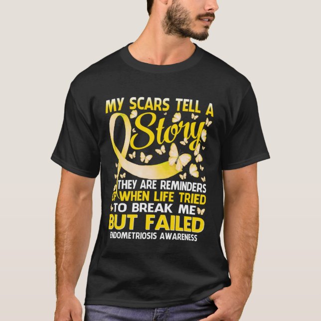 My Scars Tell A Story Endometriosis Awareness Butt T Shirt (Framsida)