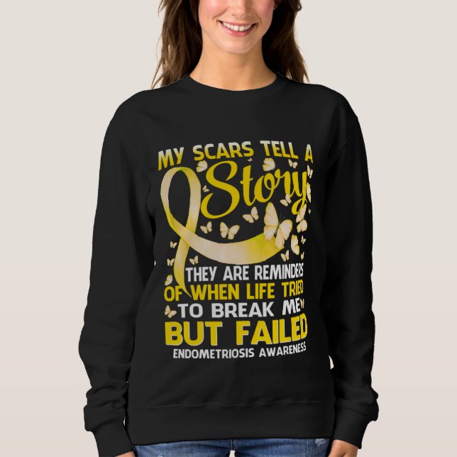 My Scars Tell A Story Endometriosis Awareness Butt T Shirt (Framsida)