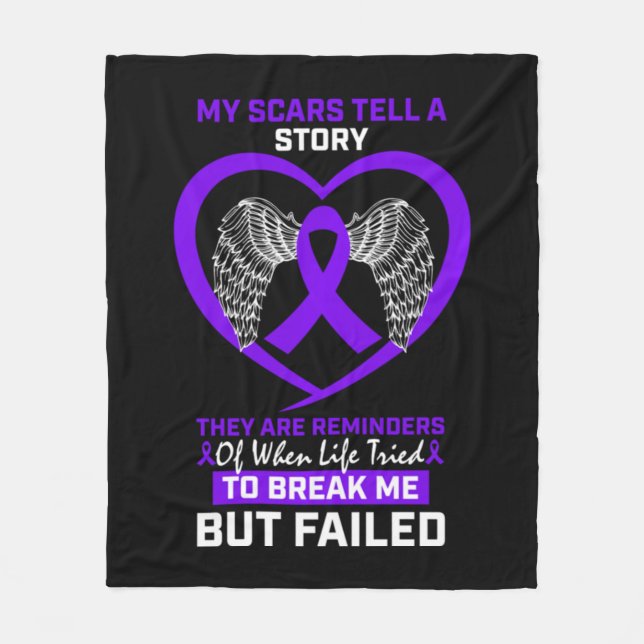 My Scars Tell A Story Purple Hodgkin's Lymphoma Aw Fleecefilt (Framsidan)
