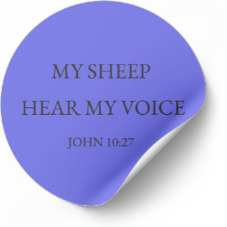 My Sheep Hear My Voice Christian Sticker Runt Klistermärke