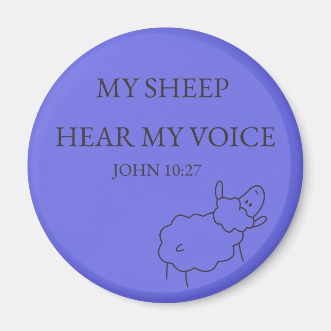 My Sheep Hear My Voice Scripture Magnet (Framsidan)