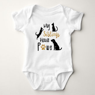 My siblings have paws baby bodysuit t shirt