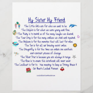 MY SISTER min vän-dikt med grafik