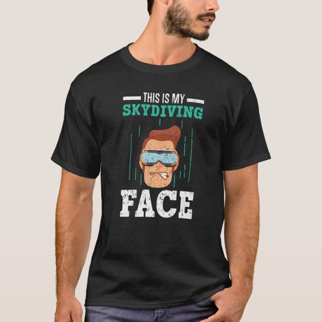 My Skydiving Ansikte Skydive Parachuting Fallskärm T Shirt (Framsida)
