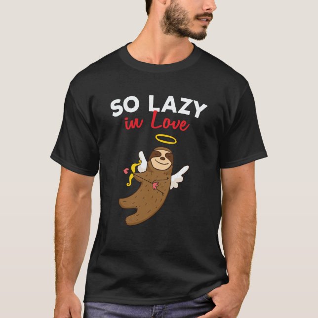 My Sloth Is My Valentine Lazy Sloths Cupid Valenti T Shirt (Framsida)