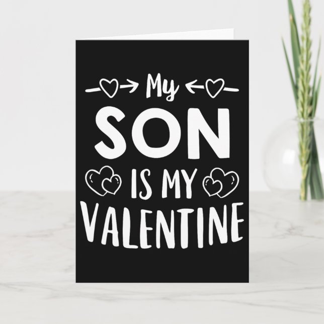 My Son Is My Valentine Shirt Cute Mom Dad Valentin Kort (Framsida)