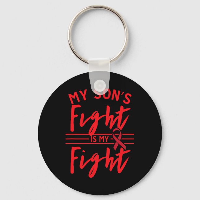 My Son's Fight Is My Fight Blood Cancer Awareness  Nyckelring (Framsida)