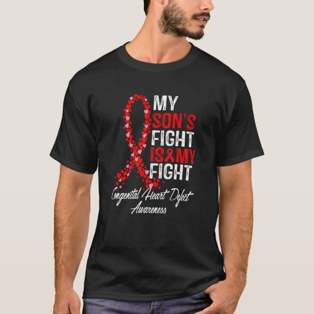 My Son's Fight is My Fight CHD Heart Disease Aware T Shirt (Framsida)