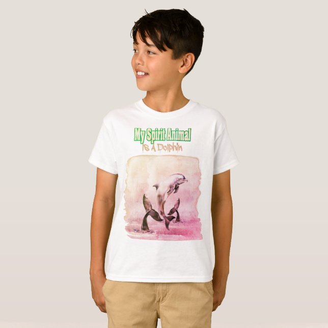 My Spirit Animal Is A dolphin T Shirt (Hel framsida)