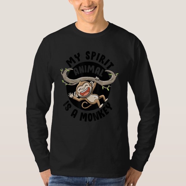 My Spirit Animal Is a Monkey Cute Ape Primates Mon T Shirt (Framsida)