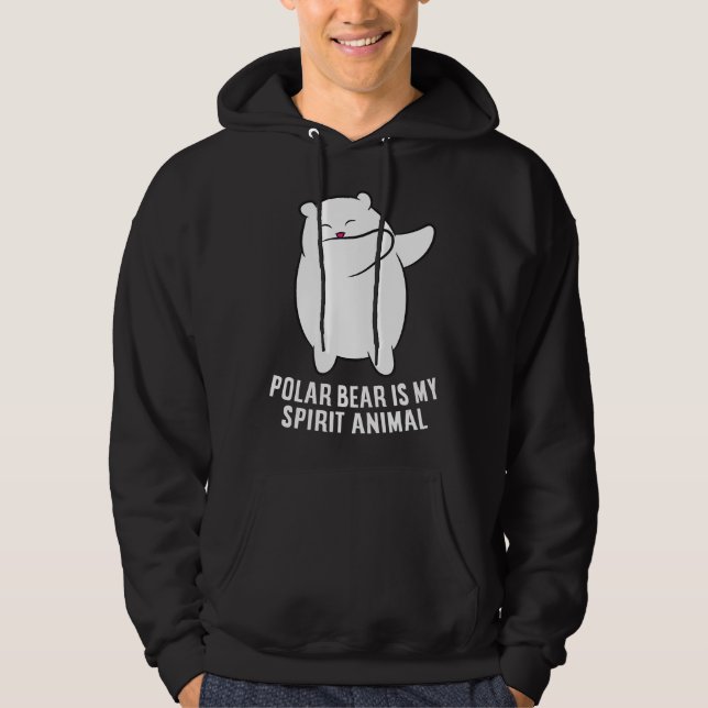 My Spirit Animal Is A Polar Bear | Cute Polar Bear Hoodie (Framsida)