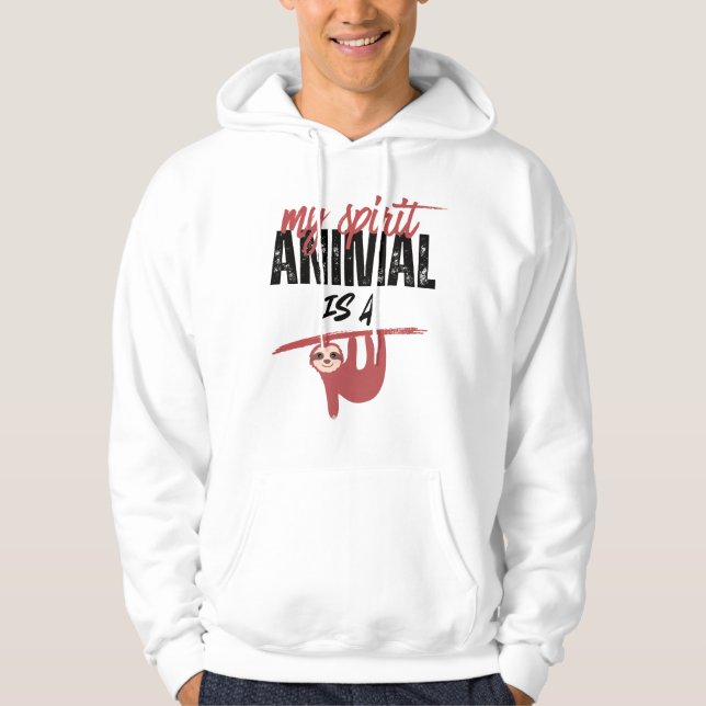 My spirit animal is a sloth _ funny sayins hoodie (Framsida)
