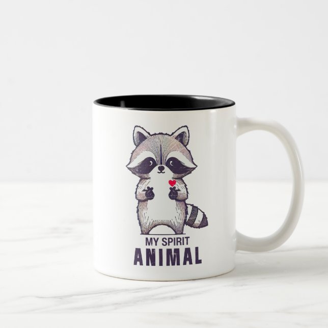 My Spirit Animal Raccoon  Två-Tonad Mugg (Höger)
