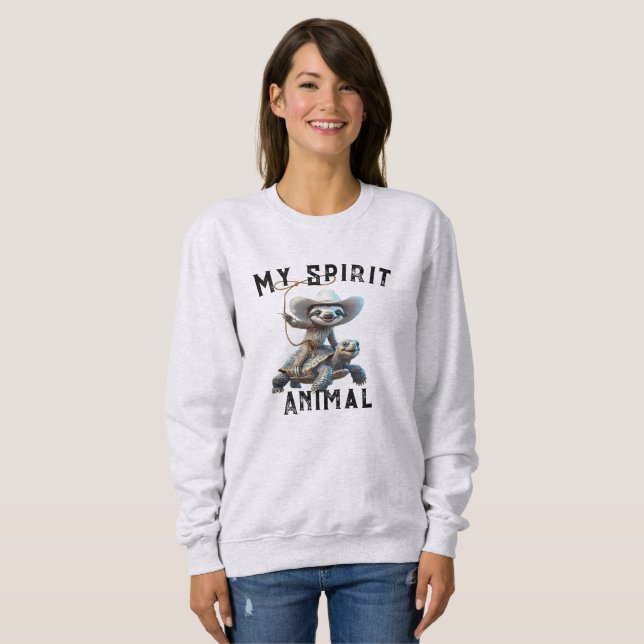 My Spirit Animal Sloth Sweatshirt - Funny Graphic! T Shirt (Hel framsida)