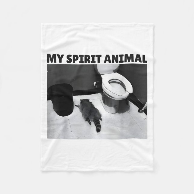 My Srit Animal Funny Drunk Raccoon Meme  Fleecefilt (Framsidan)