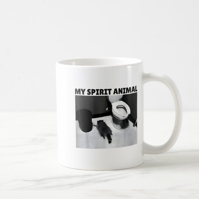 My Srit Animal Funny Drunk Raccoon Meme  Kaffemugg (Höger)