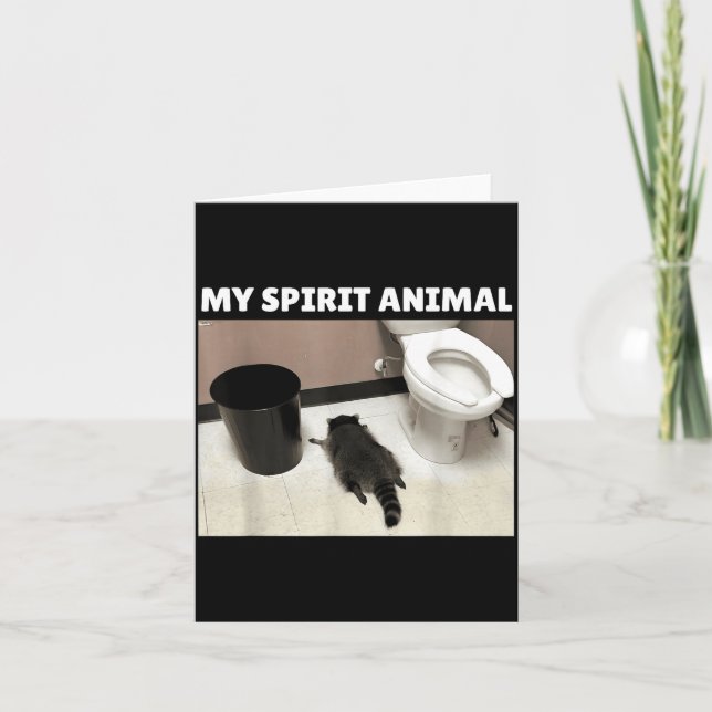 My Srit Animal Raccoon Trash Panda Drunk In The Ba Kort (Framsida)